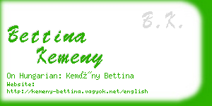 bettina kemeny business card